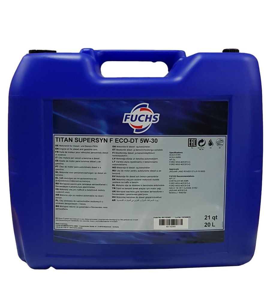 [601432897] FUCHS TITAN GT1 PRO C-1 5W-30 Can 20L