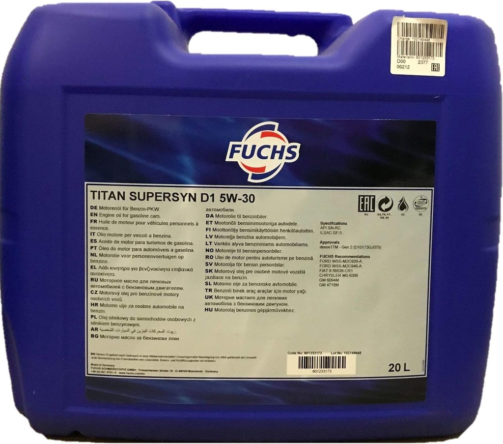 FUCHS TITAN SUPERSYN D1 5W-30 Can 20L