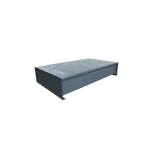 [9018024] Stalen Lekbak voor 2x 200L 1410x825x280mm (RAL 7016)